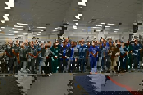 People standing in a row